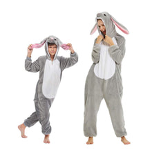 Carica l&#39;immagine nel visualizzatore di Gallery, Pigiama Kigurumi Animale Costume per Altezza 168-178cm, Coniglio Grigio