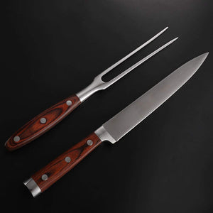 Barbecue Fork Tool Set Coltello in acciaio inox Carving Outdoor... - Ilgrandebazar