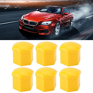 KIMISS 20pcs tappi per dadi ruota auto, 19mm Auto Hub Coprivite Giallo