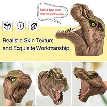 Carica l&#39;immagine nel visualizzatore di Gallery, DIYARTS Dinosaur Hand Puppet Gloves Gioco di Ruolo Realistico Marrone - Ilgrandebazar