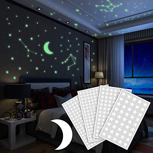Adesivi da Parete Fluorescenti 425pcs, Yosemy 4 Pezzi Stelle e...