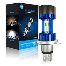 Carica l&#39;immagine nel visualizzatore di Gallery, Lampadina H4 LED per Moto, 6400LM Lampada Sostituzione Alogena, Blu