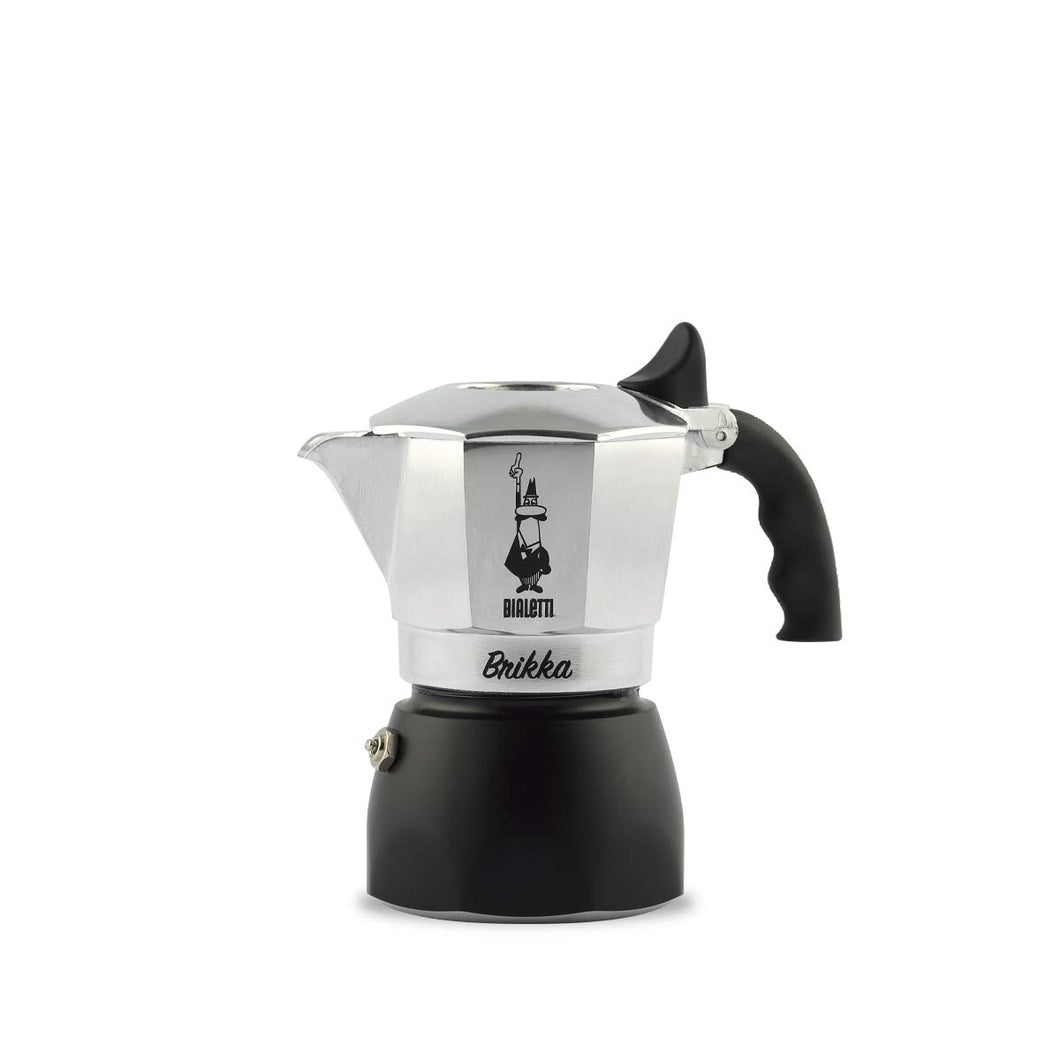 Bialetti New Brikka 2Tz Moka Brikka, 2 Tazze, Acciaio Nero - Ilgrandebazar