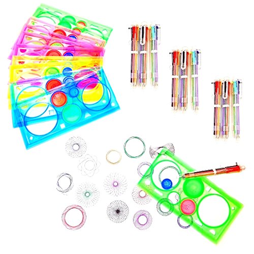 JZK 10 x Spirografo per Bambini Mandala + 10 Penne Colorate a multicolore - Ilgrandebazar