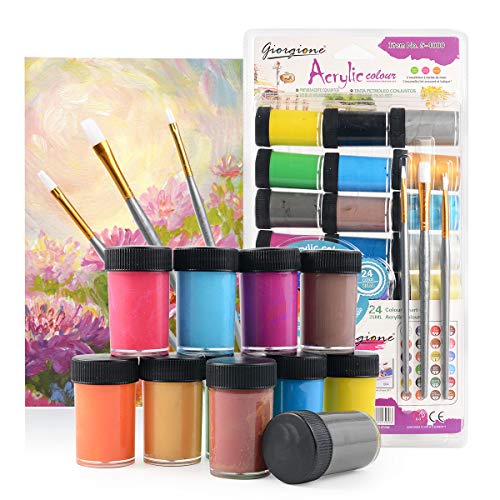 Colmanda Colori Acrilici, Pittura Acrilica 24 x 12 ml Acrilici + 3...