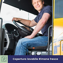 Carica l&#39;immagine nel visualizzatore di Gallery, Cuscino Cuneo - Cuscino per Sedile Auto – Cuscino per Sedia Ufficio – Cuscino Auto sedile e Ufficio Antiscivolo - Auto Cuscini Perfetto per Sedie da Ufficio o per l&#39;Auto (Nero/33.5 x 37 x 2-7.2 cm)