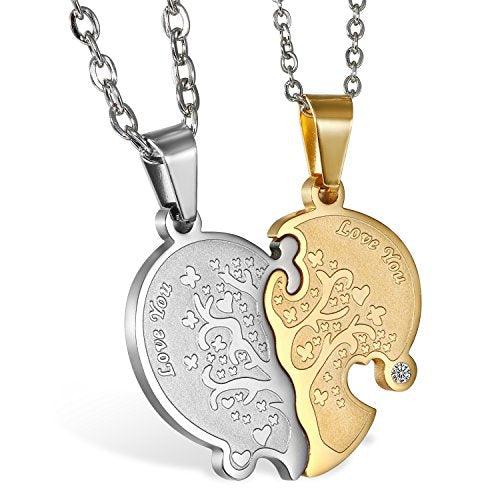 JewelryWe Collana Amanti Fidanzati Amicizia in Acciaio Inossidabile Love Sg - Ilgrandebazar