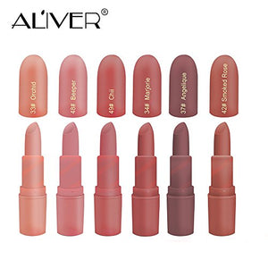 Aliver, rossetti idratanti in 6 colori, set di opachi per 6 colori 1 - Ilgrandebazar
