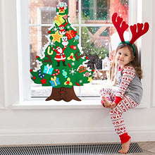 Carica l'immagine nel visualizzatore di Gallery, Albero Natale Feltro DIY Albero Natale Artificiale Addobbi Natalizie Educativo Giocattolo Regalo Bambini per Decorazioni Murali Natalizie da Parete, Porte, Ufficio, Aula - 40 Ornamenti (100cm*60cm)
