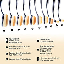 Carica l&#39;immagine nel visualizzatore di Gallery, Start Makers pennelli ovali make up - 10pcs / Set Spazzolino stile black