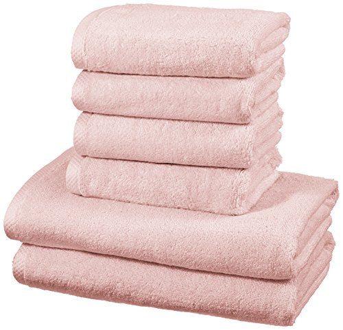 AmazonBasics - Set di asciugamani 2 teli bagno + 4 asciugamani, Rosa Petalo - Ilgrandebazar