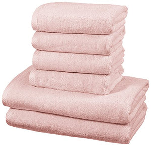 AmazonBasics - Set di asciugamani 2 teli bagno + 4 asciugamani, Rosa Petalo - Ilgrandebazar