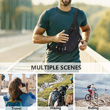 Carica l'immagine nel visualizzatore di Gallery, ProCase Marsupio Uomo Grande con 6 Tasche, Waist Fanny Pack Bag in Nylon Nero