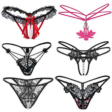 Carica l&#39;immagine nel visualizzatore di Gallery, MOOKLIN ROAM 6 Pezzi Mutande Sexy Elastiche Perizoma Donna con Pizzi...