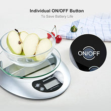 Carica l&#39;immagine nel visualizzatore di Gallery, Bonsenkitchen Bilancia da cucina Digitale, vassoio di vetro con Argento - Ilgrandebazar