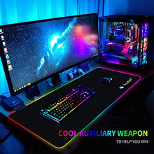 Carica l&#39;immagine nel visualizzatore di Gallery, Tappetino Mouse Gaming, RGB Grande Pad 10 Effetti Luce XXL 800 x 300