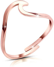 Carica l'immagine nel visualizzatore di Gallery, Good.Designs Wave Ring per Le Donne I Onda Anello Regolabile I Onda ad Anello a Forma di Dito a Forma di Onda