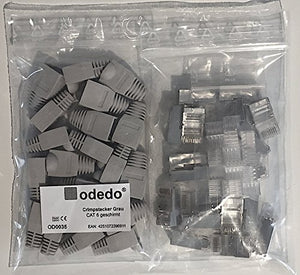 Odedo®, confezione da 20 connettori crimpati CAT6 in metallo schermati con... - Ilgrandebazar