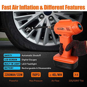 mfavour Compressore Aria Portatile Auto Mini Pompa Elettrica Ricaricabile... - Ilgrandebazar