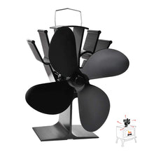 Carica l&#39;immagine nel visualizzatore di Gallery, Ventilatore per camini a legna, BUYGOO a 4 pale riscaldato per...