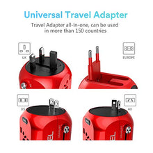 Carica l&#39;immagine nel visualizzatore di Gallery, Milool Adattatore Universale da Viaggio con QC3.0 Quick Charge 2 Porte Rosso - Ilgrandebazar