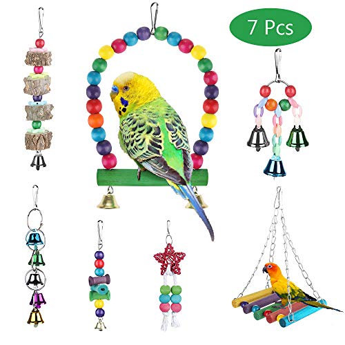 Altalena In Legno Per Pappagalli - Giocattolo Da Masticare E Arrampicata - Foto 8