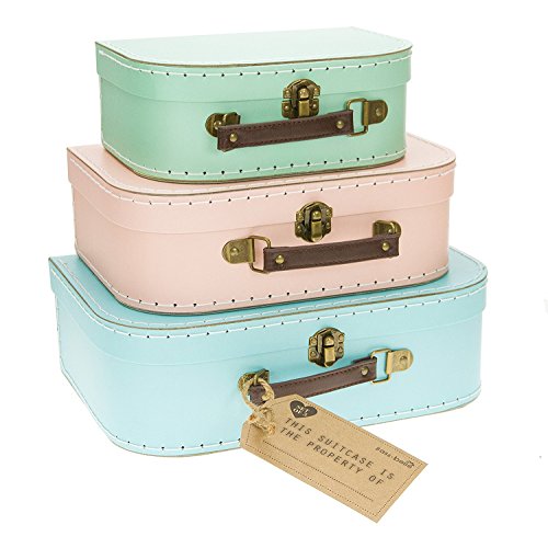 Sass & Belle Pastel (Set of 3) Retro Suitcases