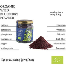 Carica l&#39;immagine nel visualizzatore di Gallery, Polvere di Mirtillo Selvatico Biologico (Mirtillo Nero): 100 g, a Base di...