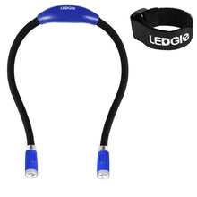 Carica l&#39;immagine nel visualizzatore di Gallery, LEDGLE LED Luce del Libro, Mani libere, Braccio Flessibile, 4 6500-7000K, Blu - Ilgrandebazar