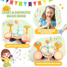 Carica l&#39;immagine nel visualizzatore di Gallery, Tamburo Giochi Bambino 1 2 Anno Strumenti Musicali Giocattoli Batteria Bambini 1 Anno Neonati Giocattoli Musicale Idea Regalo Natale Bambini Bambina 1 2 Anno