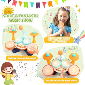 Tamburo Giochi Bambino 1 2 Anno Strumenti Musicali Giocattoli Batteria Bambini 1 Anno Neonati Giocattoli Musicale Idea Regalo Natale Bambini Bambina 1 2 Anno