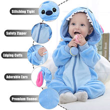 Carica l'immagine nel visualizzatore di Gallery, Unisex Bambino Inverno Pagliaccetto Coniglio Tigre Cucire Animale Stile Flanella Cosplay Halloween Costume Attrezzatura
