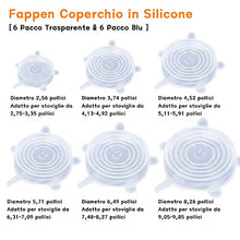 Carica l&#39;immagine nel visualizzatore di Gallery, FAPPEN Coperchio Silicone, Coperchi in Silicone Estensibile Trasparente+blu