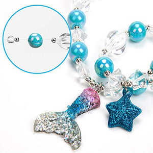 Set di collana con ciondolo a forma coda sirena per bambine,... - Ilgrandebazar