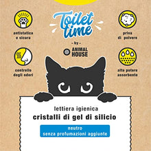 Carica l&#39;immagine nel visualizzatore di Gallery, Animal House Toilet Time - Lettiera in Cristalli di Silicio per Gatti - Antistatica e Sicura - Priva di Polvere - Ultra Assorbente - Trattiene gli Odori (Neutro, 5L)