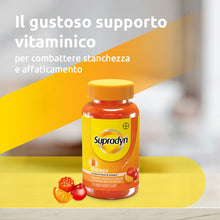Carica l'immagine nel visualizzatore di Gallery, Supradyn Energy Multivitaminico Caramelle, Integratore Completo, con Vitamine A, B, C, D, E e Coenzima Q10, 70 Caramelle Gommose Multivitaminiche Gusto Ciliegia, Lampone e Arancia
