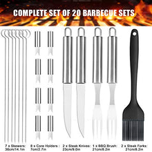 Carica l&#39;immagine nel visualizzatore di Gallery, Attrezzi per Barbecue,Gifort 24pcs Barbecue Accessori in Acciaio Inox...