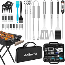 Carica l'immagine nel visualizzatore di Gallery, Edihome, Set Barbecue, Accesori Barbecue, 25 Pezzi, Kit Professionale, BBQ, Acciaio Inossidabile, Regalo Uomo, con Custodia Premium Grill