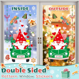 COZII Vetrofanie Natalizie per Finestre 101 Pezzi - 9 Fogli Adesivi Natalizi per Finestre, Addobbi Natalizi Riutilizzabili, PVC Adesivi Statici Rimovibile, Festa Natale Decorazioni