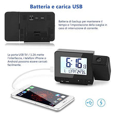Carica l&#39;immagine nel visualizzatore di Gallery, Deofde Sveglia con proiezione, Digitale Ampio Display LCD,...