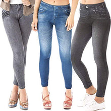 Carica l'immagine nel visualizzatore di Gallery, ShopINess Confezione da 3 Jeggings (1Nero, 1Grigio, 1Blu) S-M - Ilgrandebazar