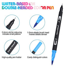 Carica l&#39;immagine nel visualizzatore di Gallery, MISDUWA Brush Pen Lettering, 24 colori Pennarelli Punta Fine 0,4 mm e 1-2mm Punta Pennello, Pennarelli Journal, Colorare e Disegnare,Schizzi
