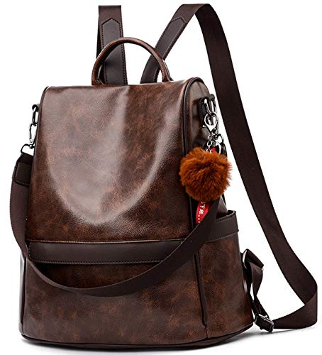 ECOTISH Zaino Donna Borse a zainetto a spalla in pelle sintetica Caffè