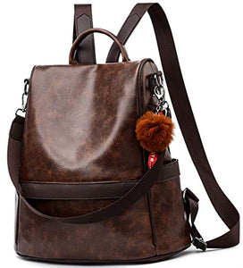 ECOTISH Zaino Donna Borse a zainetto a spalla in pelle sintetica Caffè