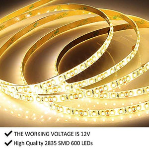 LEDMO Striscia Led bianco caldo 3000K strisce led impermeabile 600leds+12v - Ilgrandebazar