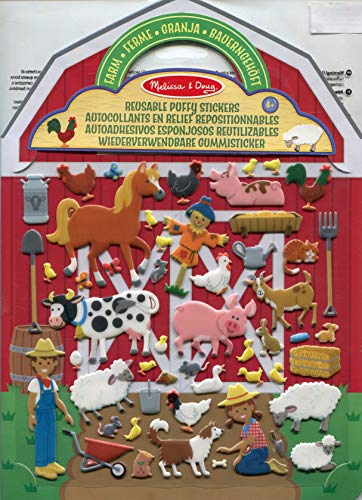 Melissa & Doug- Fattoria Adesivi in Rilievo Riutilizzabili, Multicolore,... - Ilgrandebazar