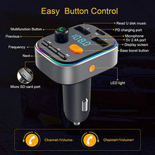 Carica l&#39;immagine nel visualizzatore di Gallery, Trasmettitore Bluetooth per Auto, HOLALEI FM Transmitter Bassi...