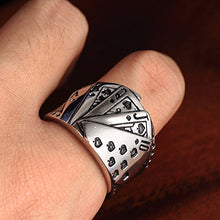 Carica l&#39;immagine nel visualizzatore di Gallery, PAMTIER Carte da Poker Anello Uomo Acciaio Inossidabile Argento - Ilgrandebazar