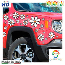 Carica l&#39;immagine nel visualizzatore di Gallery, GamesMonkey® - Adesivi Auto Fiori Margherite Prilblumen Tuning - 27/54 / 108 Pezzi - Carrozzeria Divertenti Moto Bicicletta Stickers Vetri Casco (Small, 27 Pezzi, Col 005)