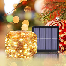 Carica l&#39;immagine nel visualizzatore di Gallery, [2 Pacchi] Luci Solari Esterno, Litogo 12m 120 LED Catena Bianco Caldo